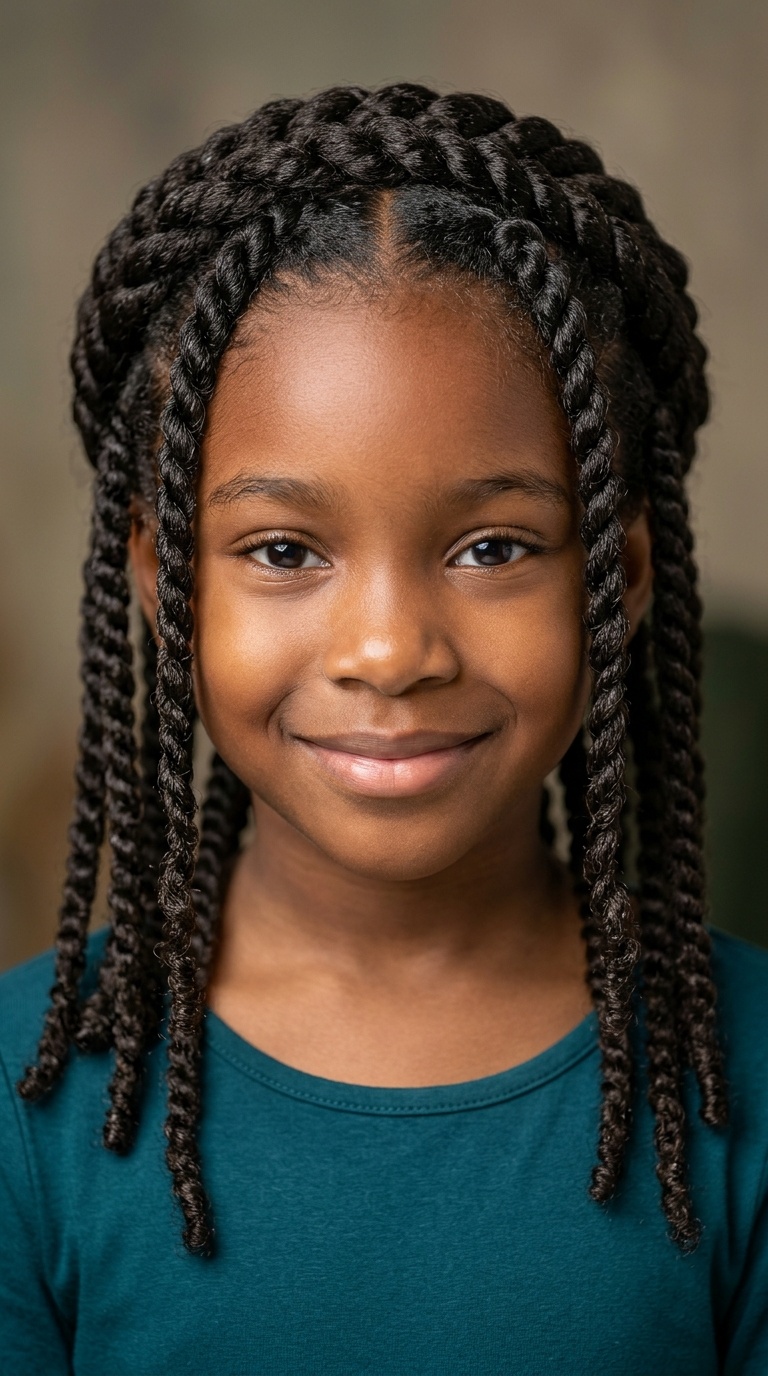 Flat Twist Crown with Hanging Twists