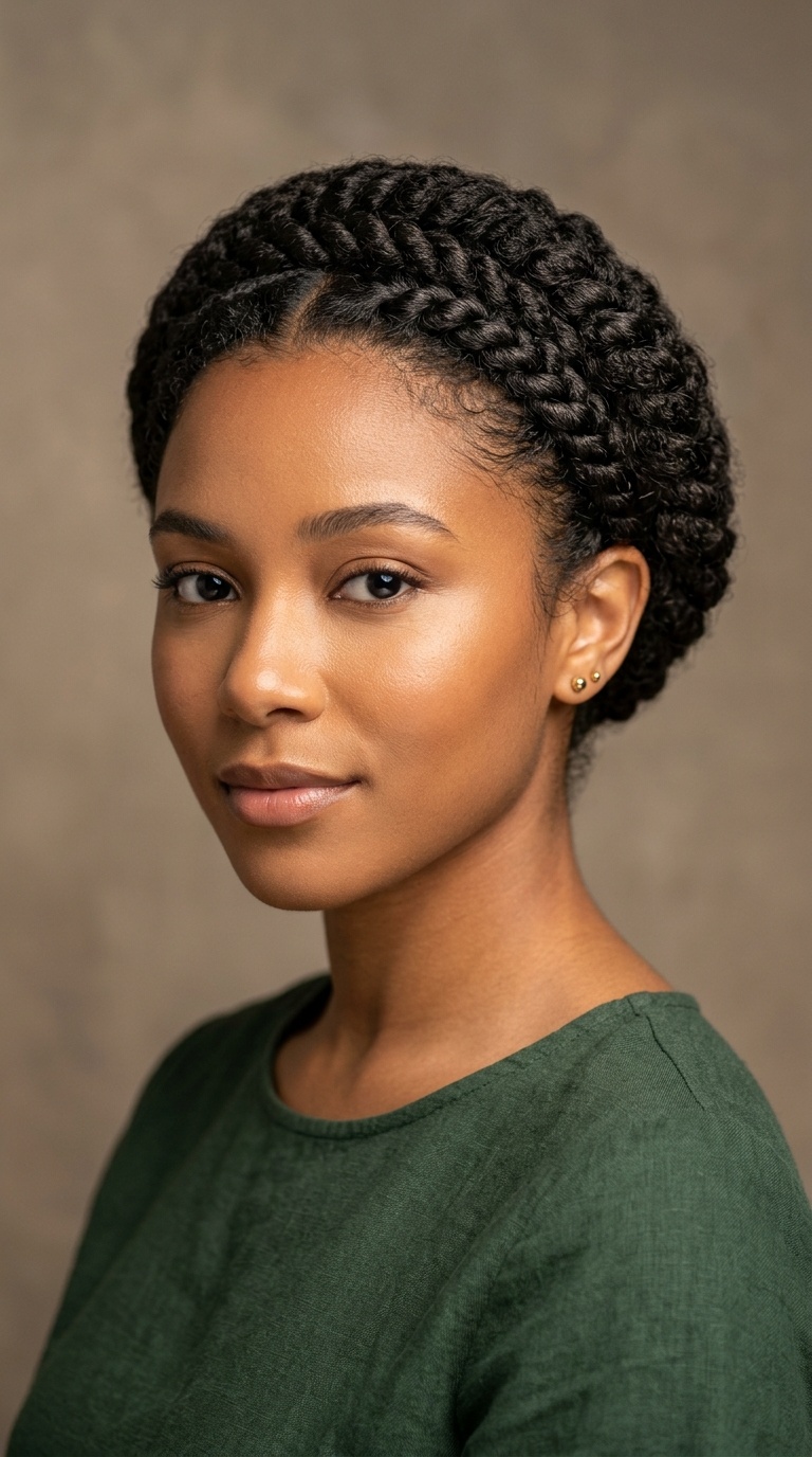 Flat-Twist Halo Updo