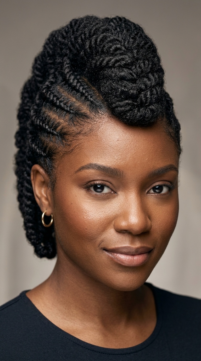 Flat Twist Mohawk with Tucked Ends