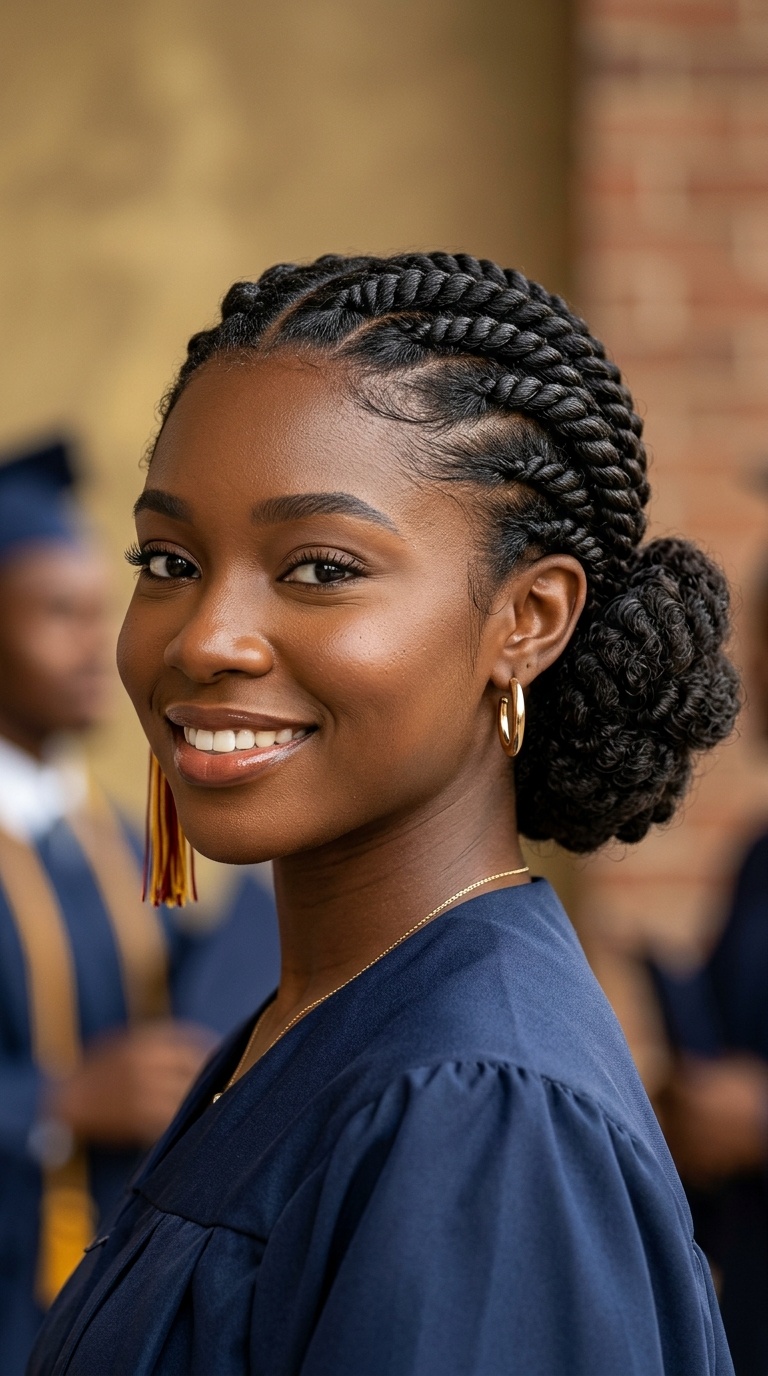Flat-Twist Updo with Low Bun