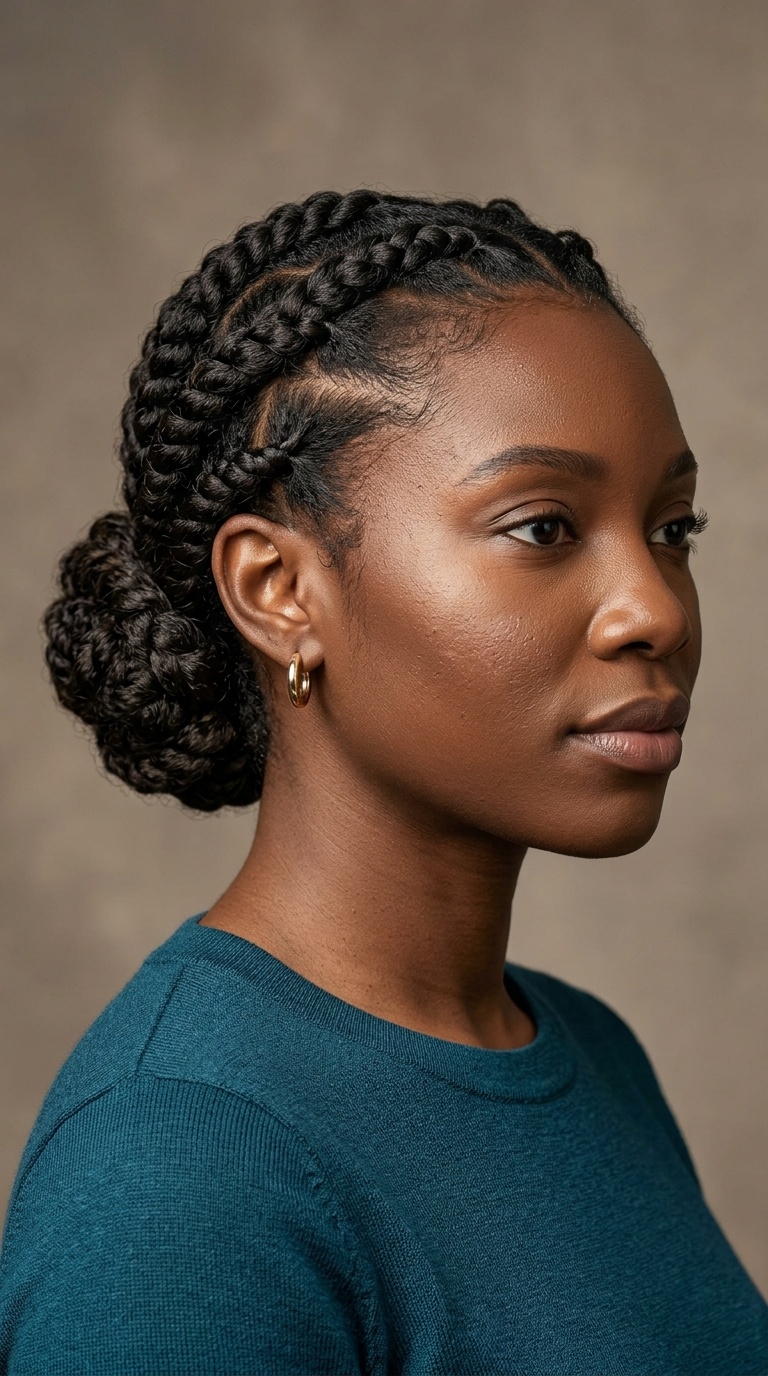 Flat-Twisted Low Bun