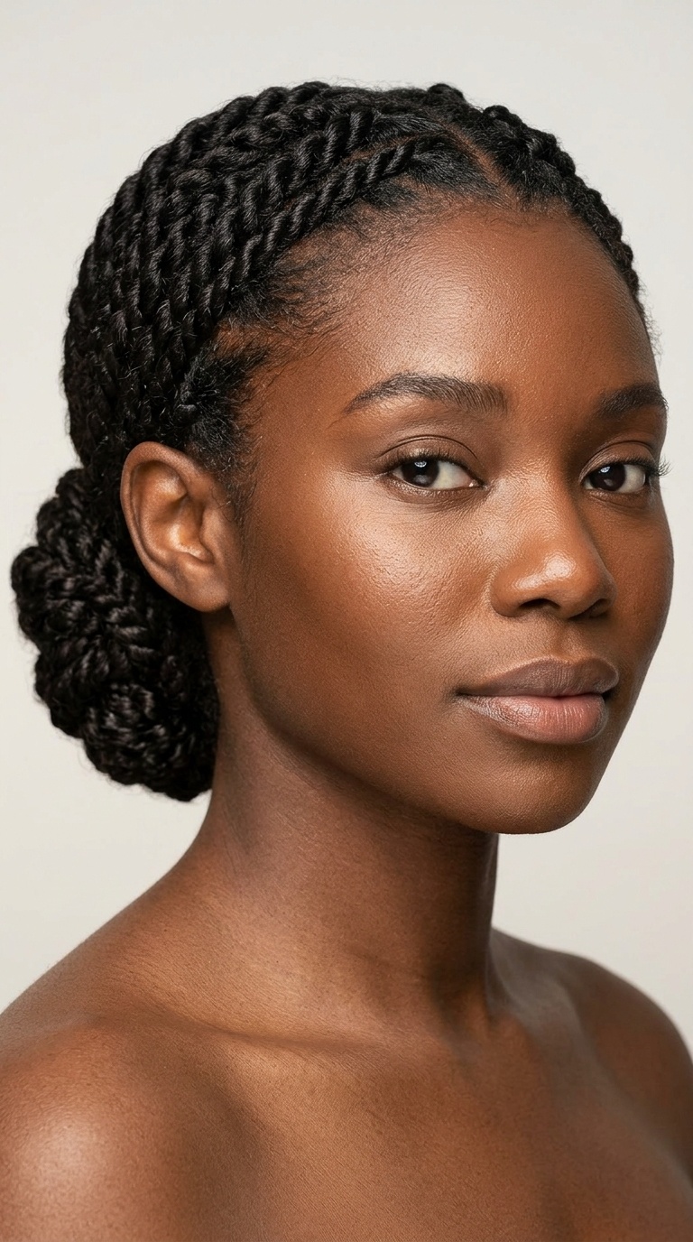 Flat Twists into a Low Chignon