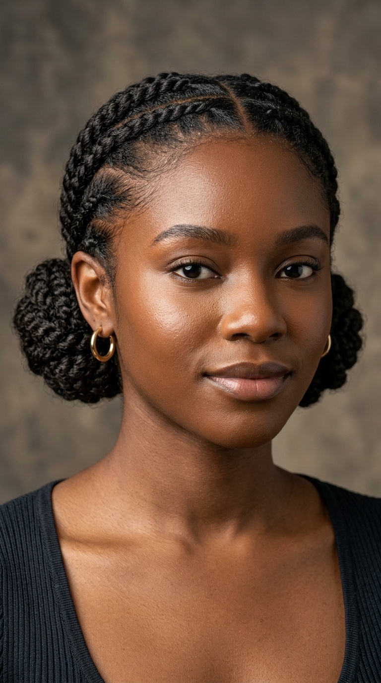 Flat Twists into Two Low Space Buns
