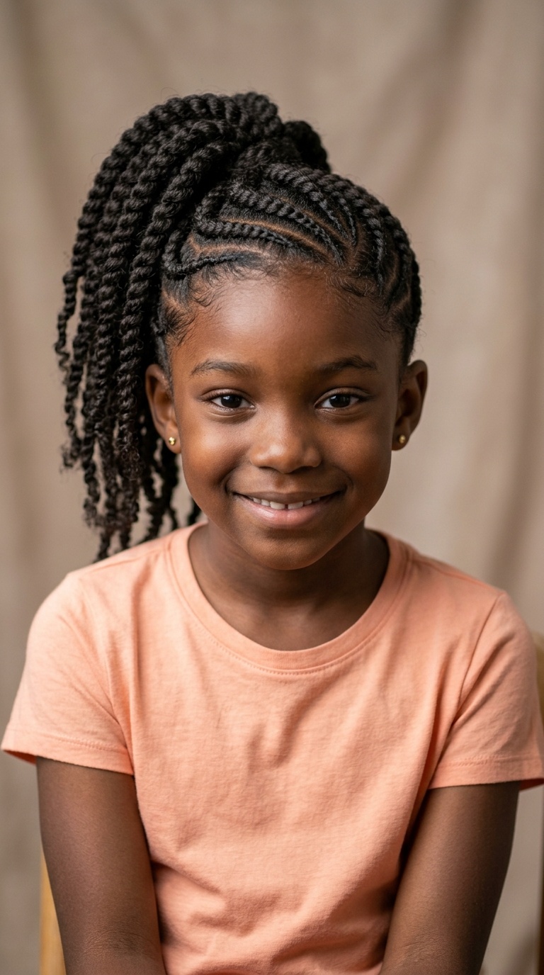 Flat Twists with a High Ponytail