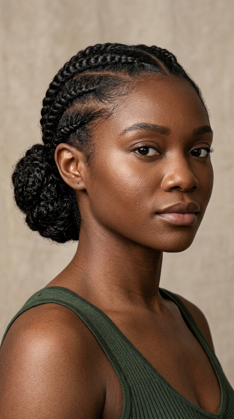 Flat Twists with a Low Bun