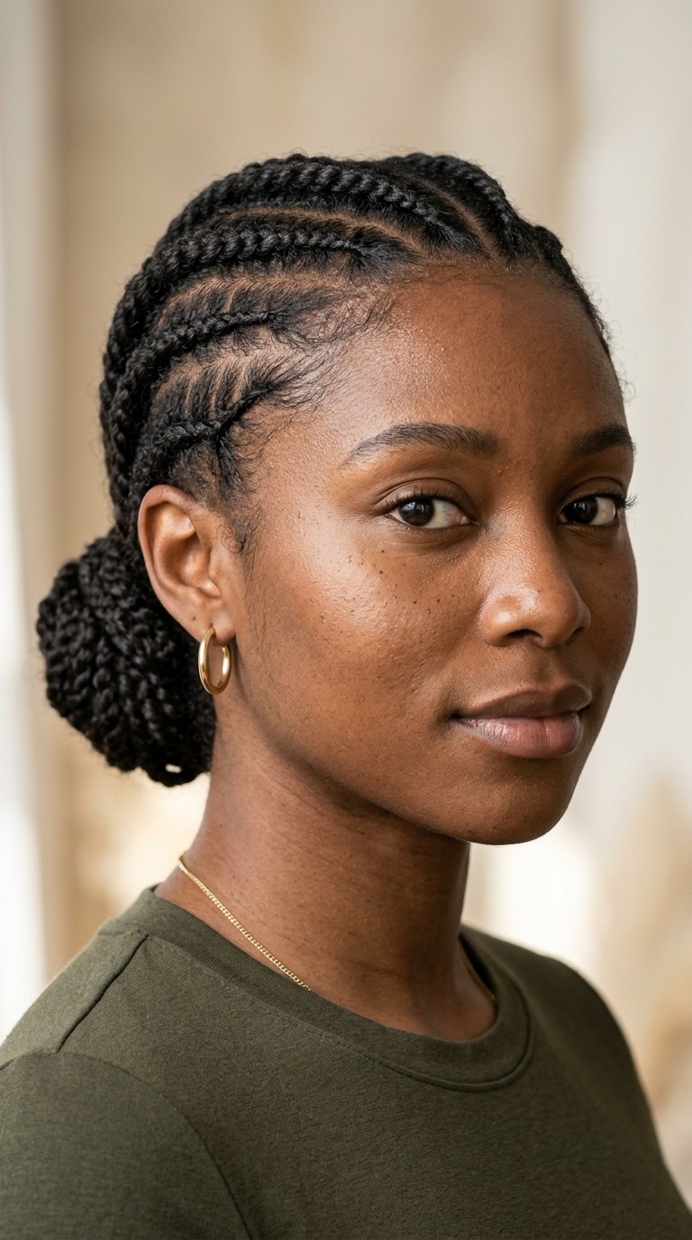 Flat Twists with a Low Bun