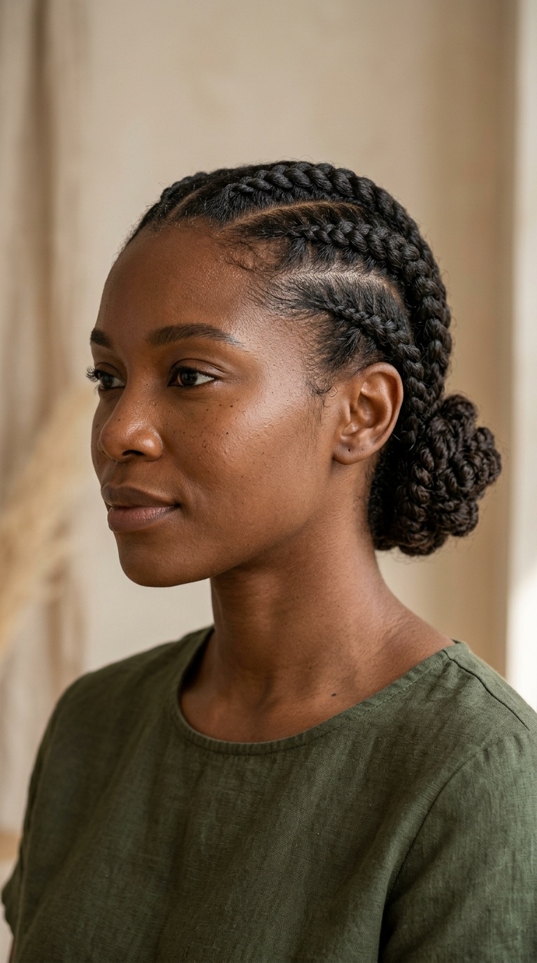 Flat Twists with a Low Bun