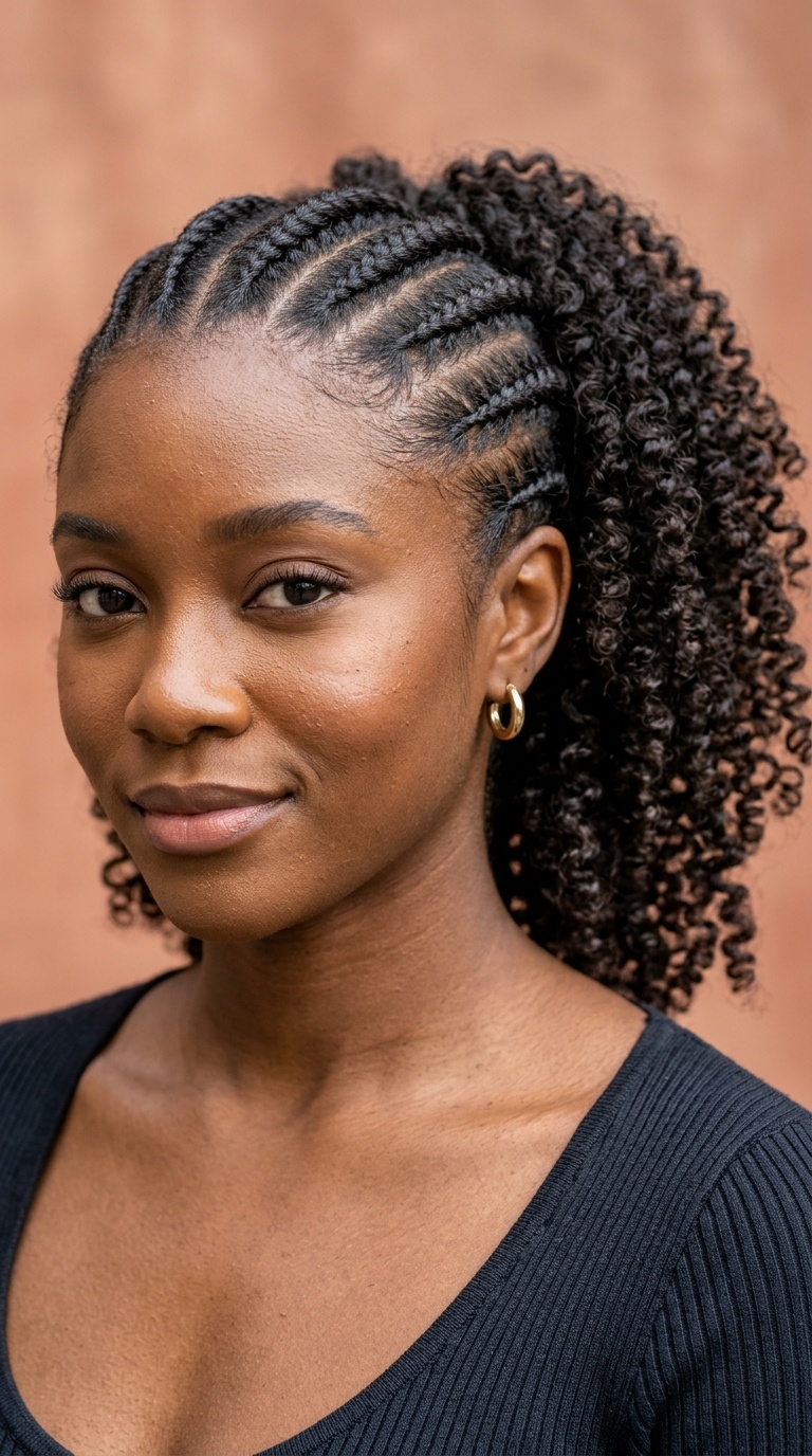 Flat Twists with Curly Ponytail