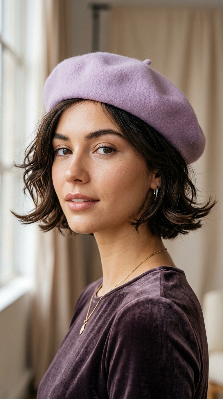 Flipped-Out Ends with a Pastel Beret
