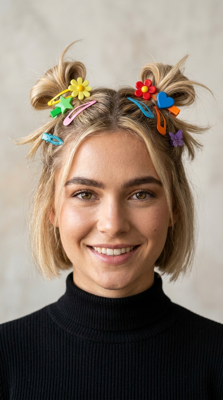 Flipped-Out Space Buns with Retro Clips