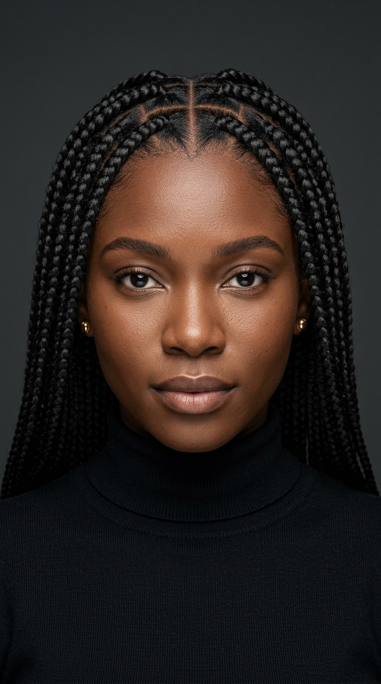 Floating Heart Part Box Braids