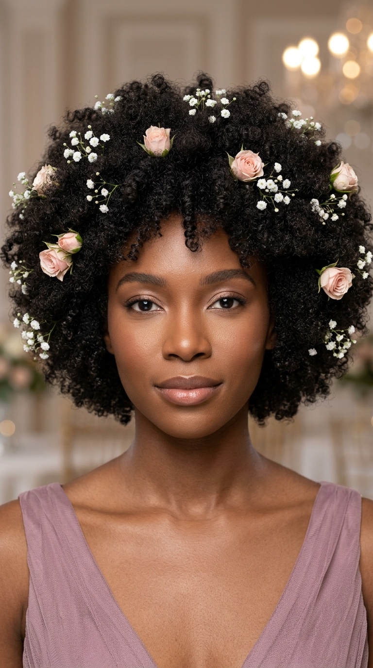 Floral-Accented Afro