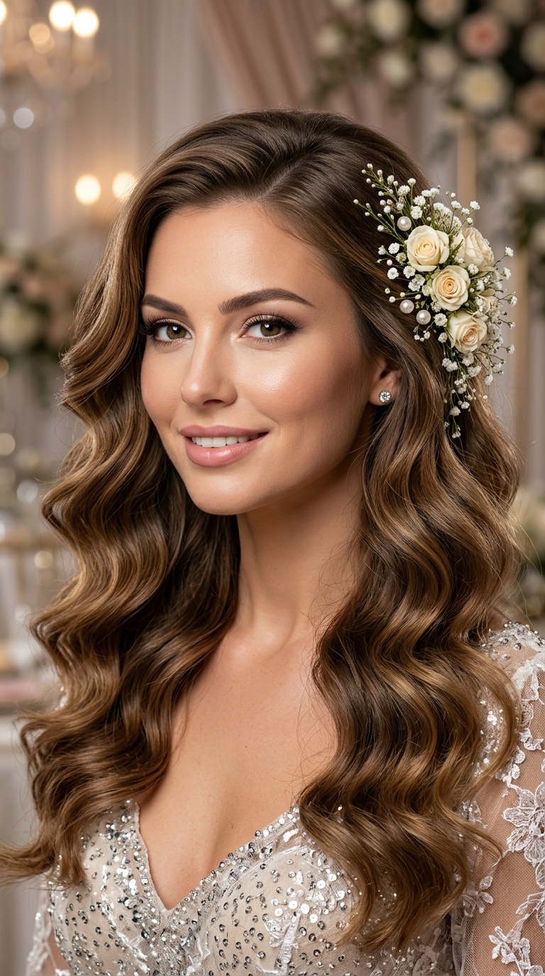 Floral-Accented Soft Waves