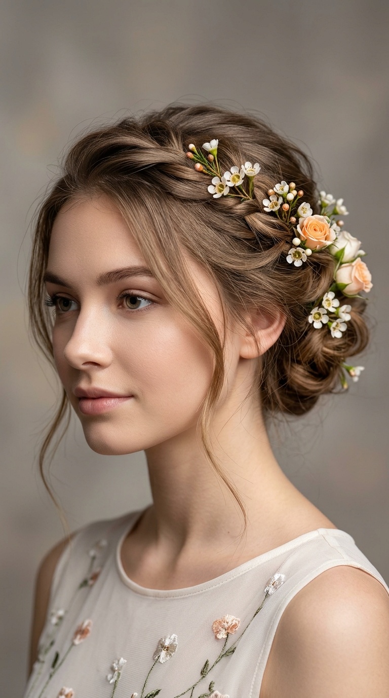 Floral Accented Updo