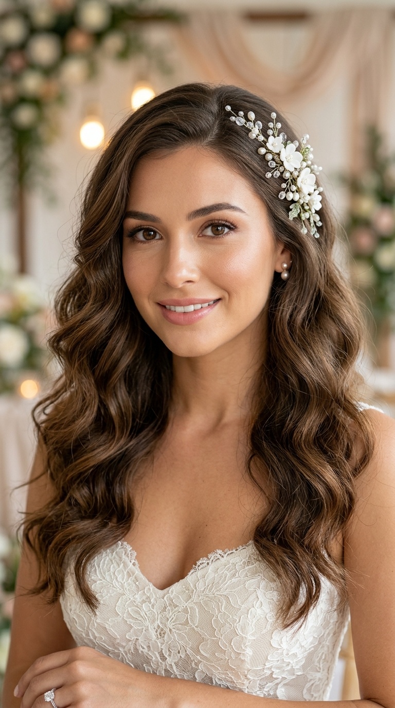 Floral-Accentuated Loose Waves