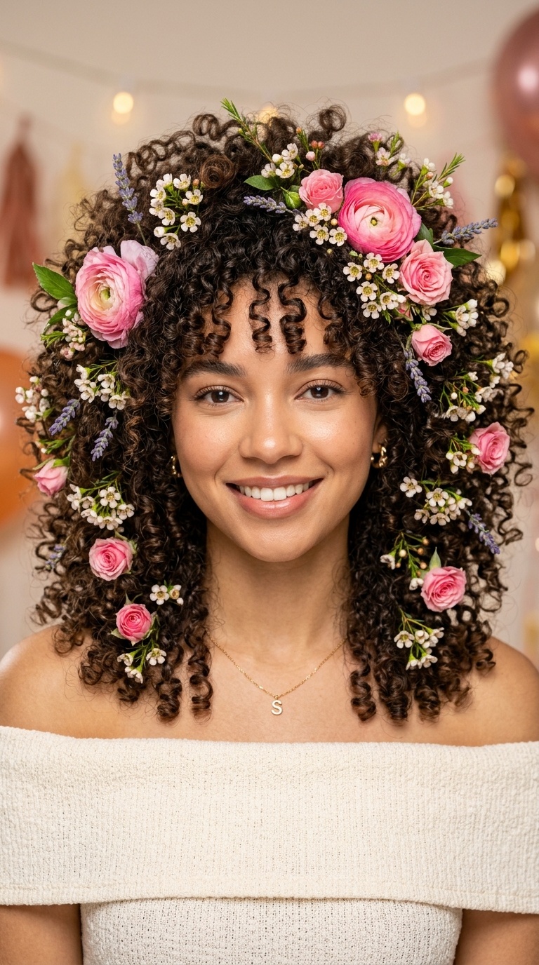 Floral Adorned Curls