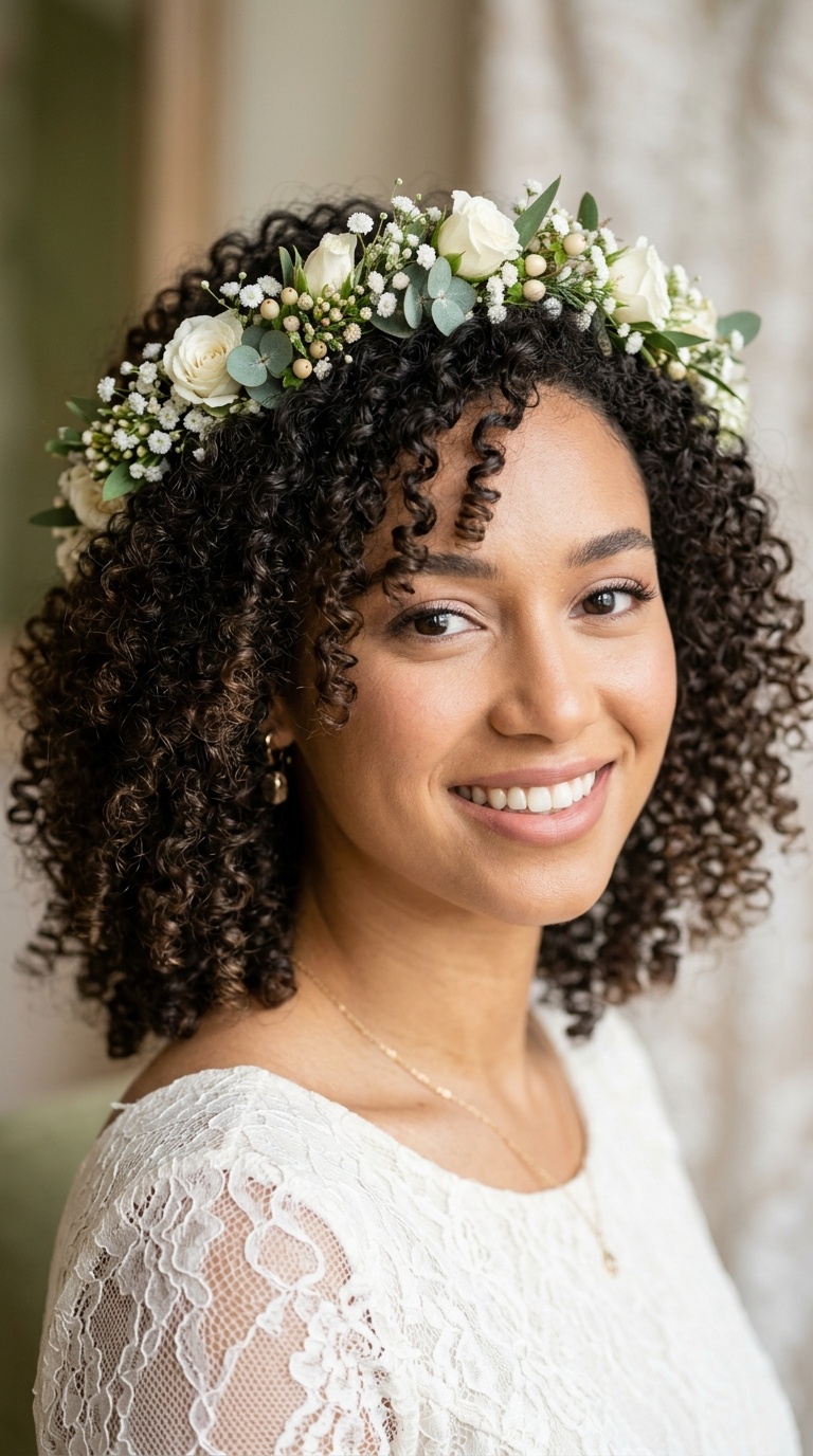 Floral Crown and Natural Curls