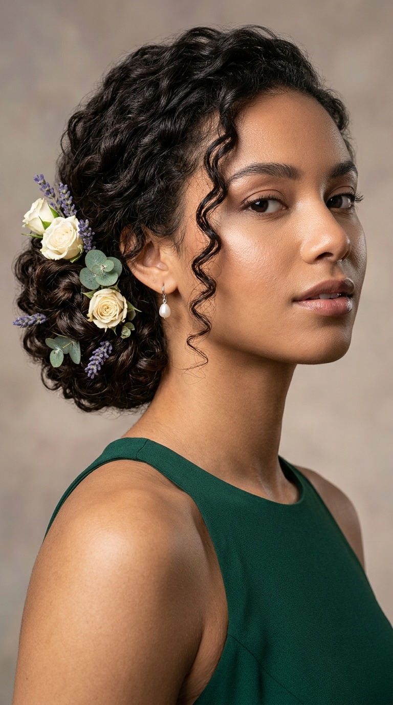 Floral Curly Chignon