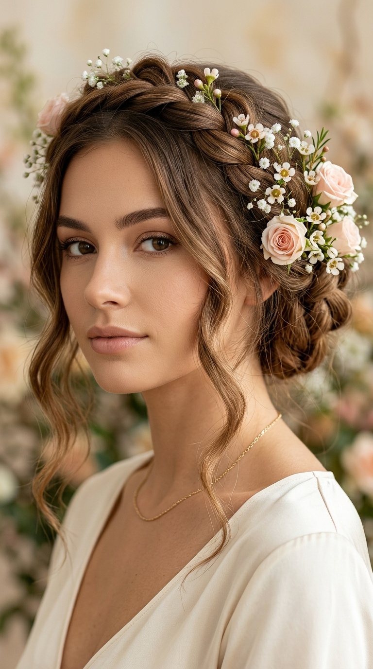 Floral-Infused Braided Updo