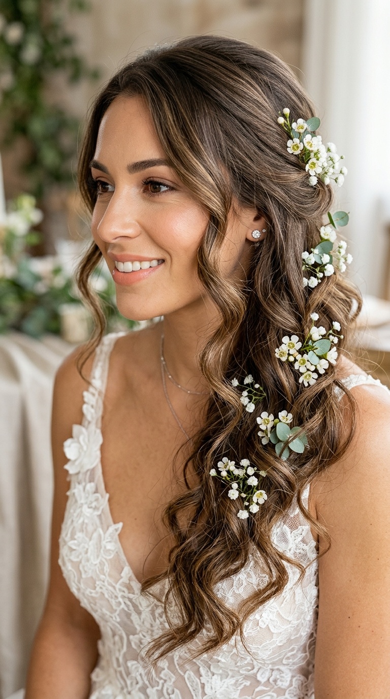 Floral-Infused Loose Curls