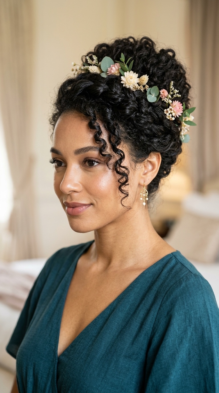 Floral Silk Wrap Updo