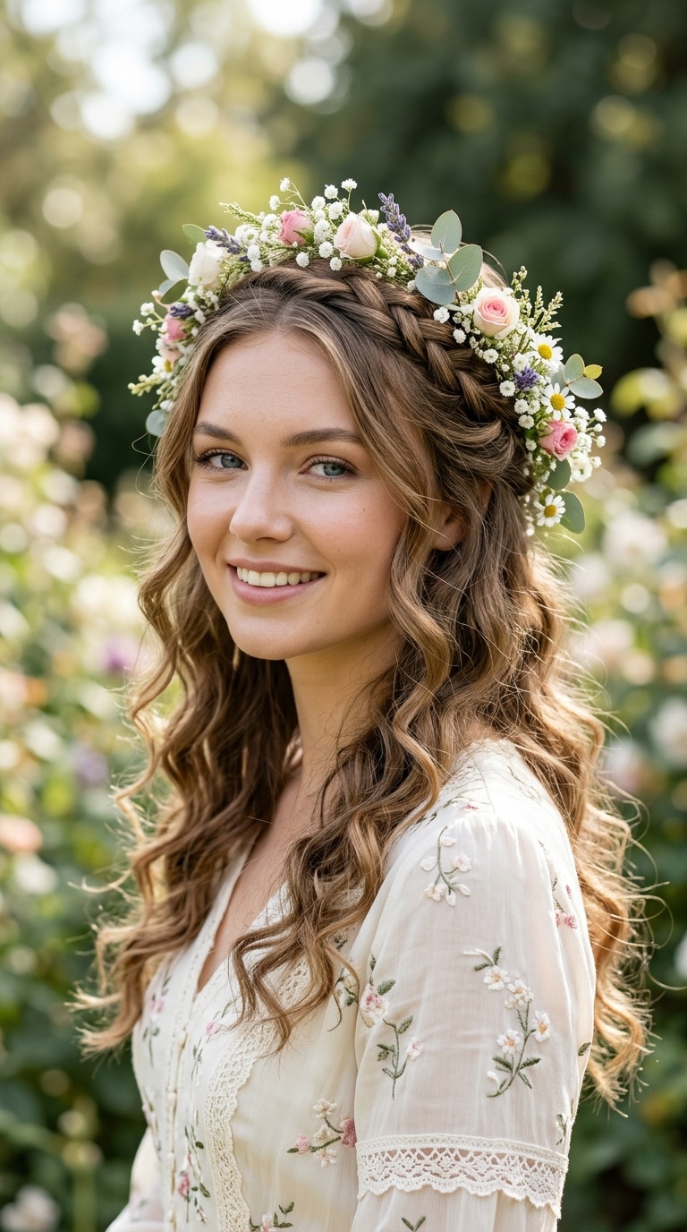 Floral Wreath Half-Up