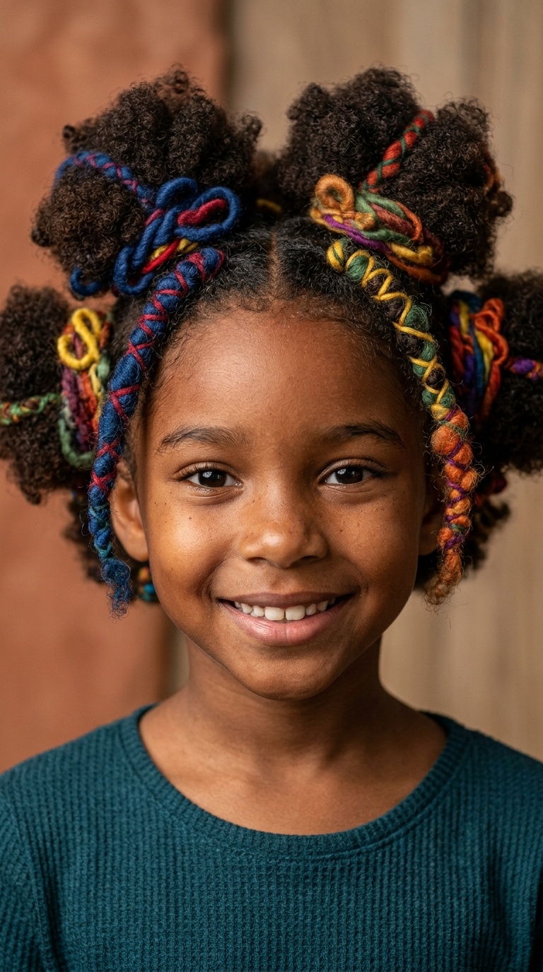 Fluffy Afro Puffs with Wool Wraps