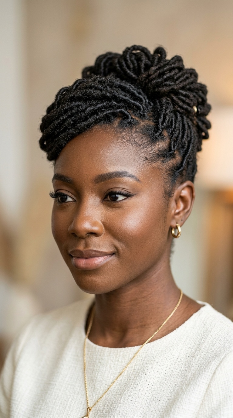 Formal Updo with Short Locs