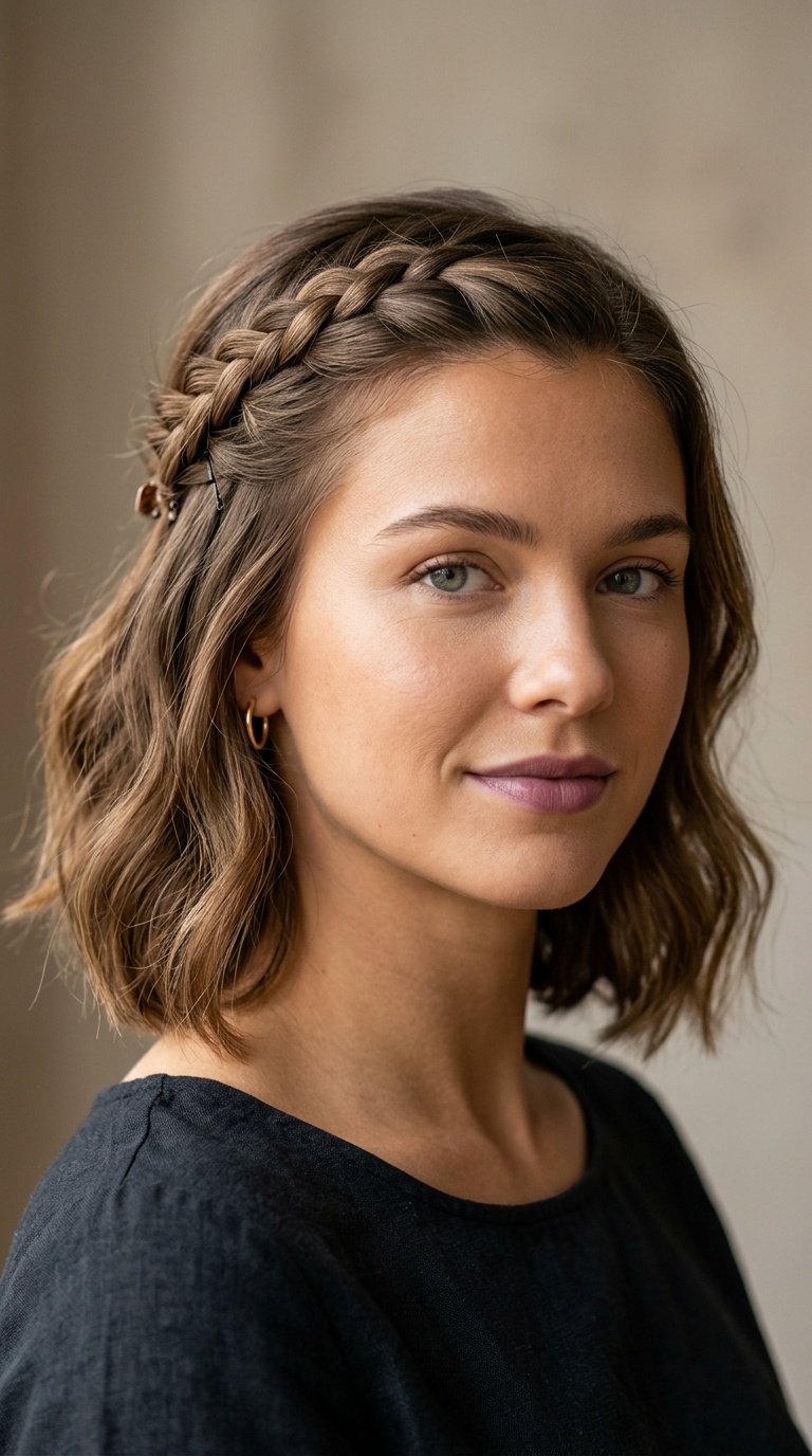 French Braid Accent Half-Up