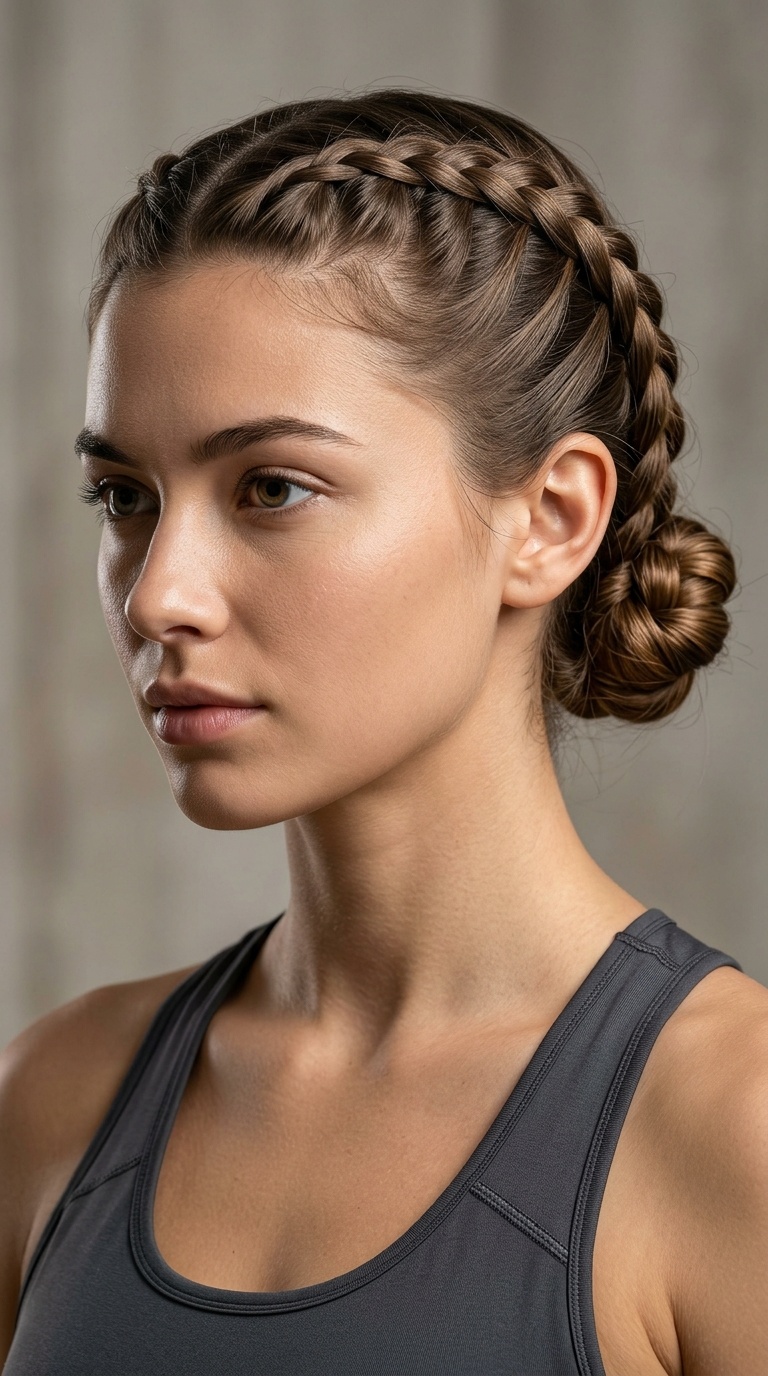 French Braid Bun Combo