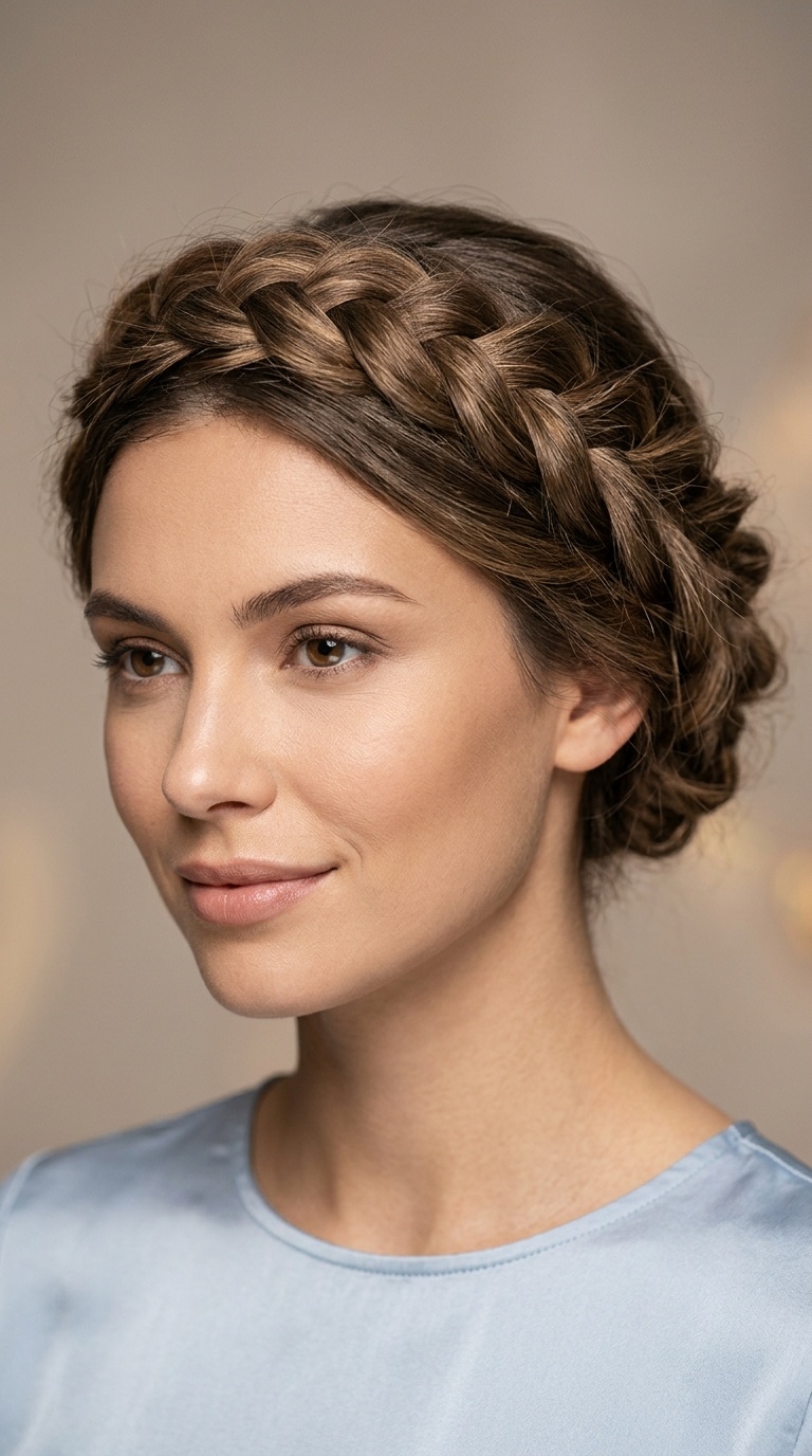 French Braid Halo Updo