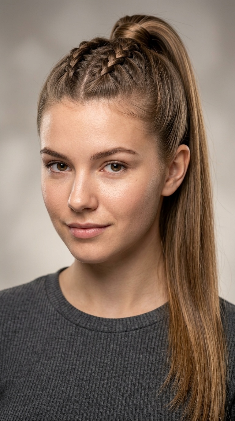 French Braid High Ponytail