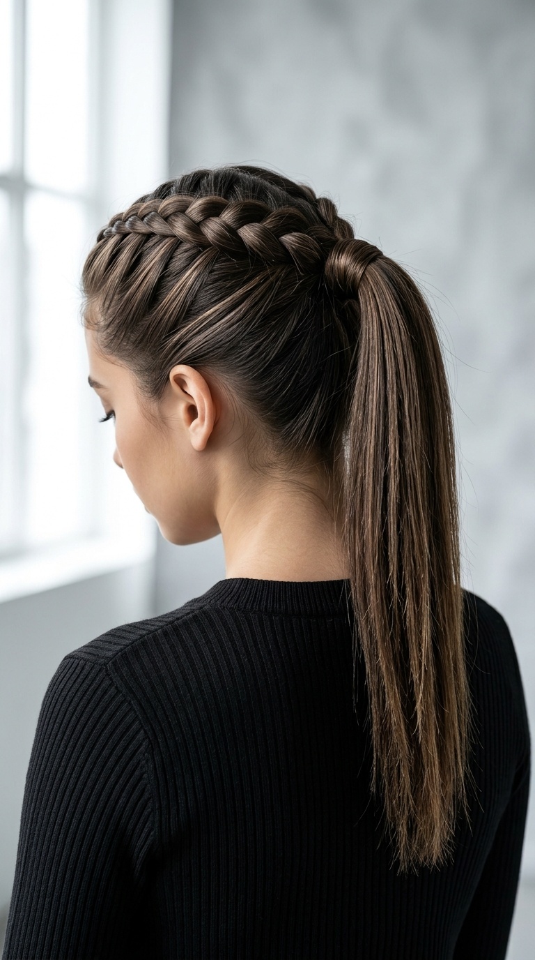 French Braid Hybrid Ponytail