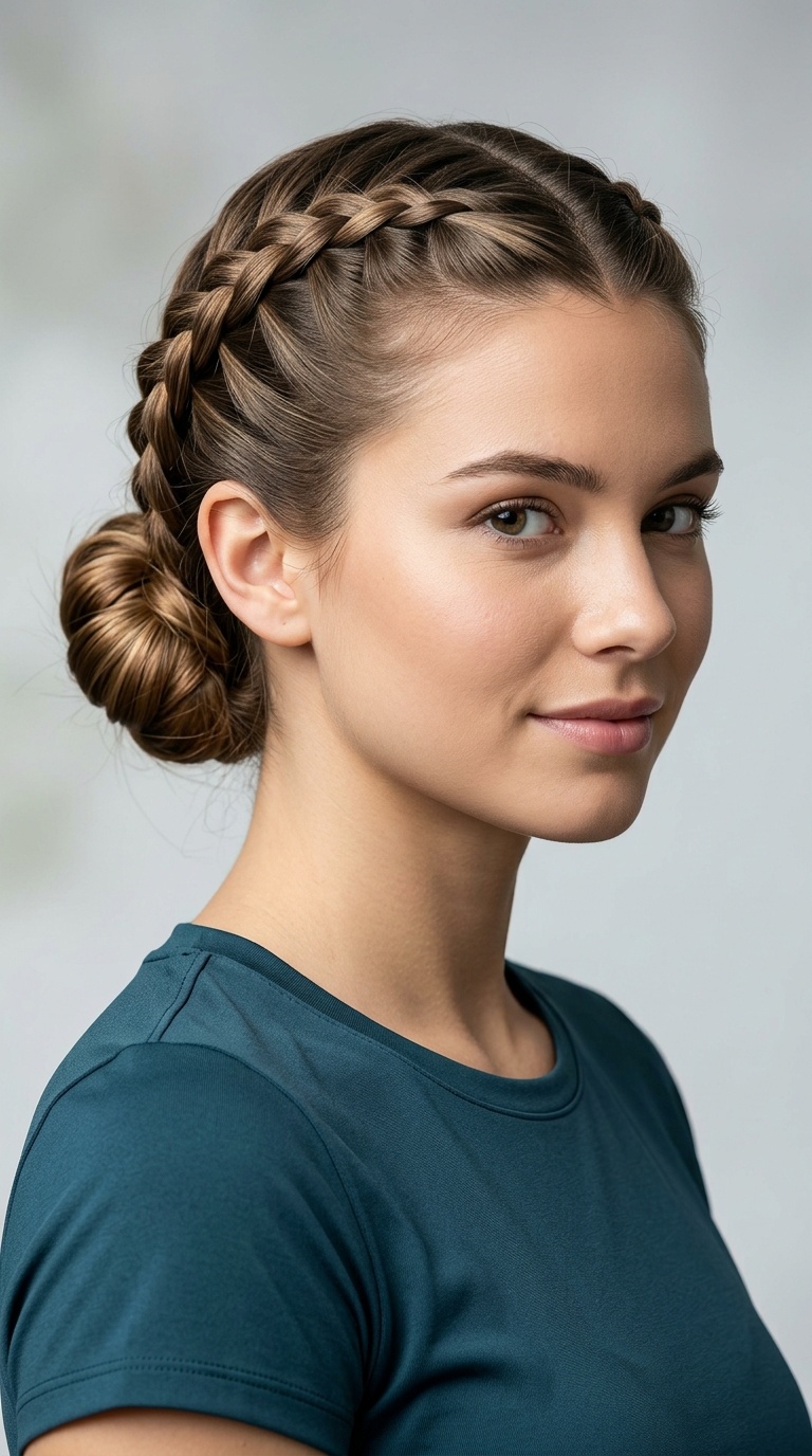 French Braid into a Bun