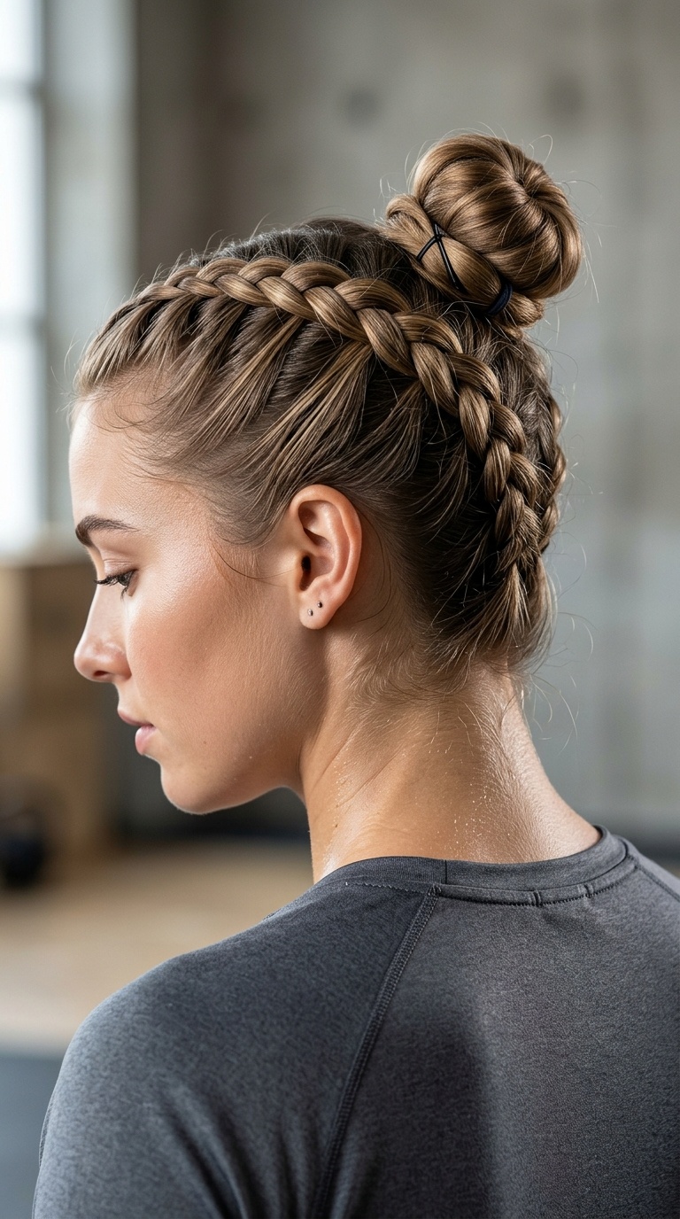 French Braid into a Bun