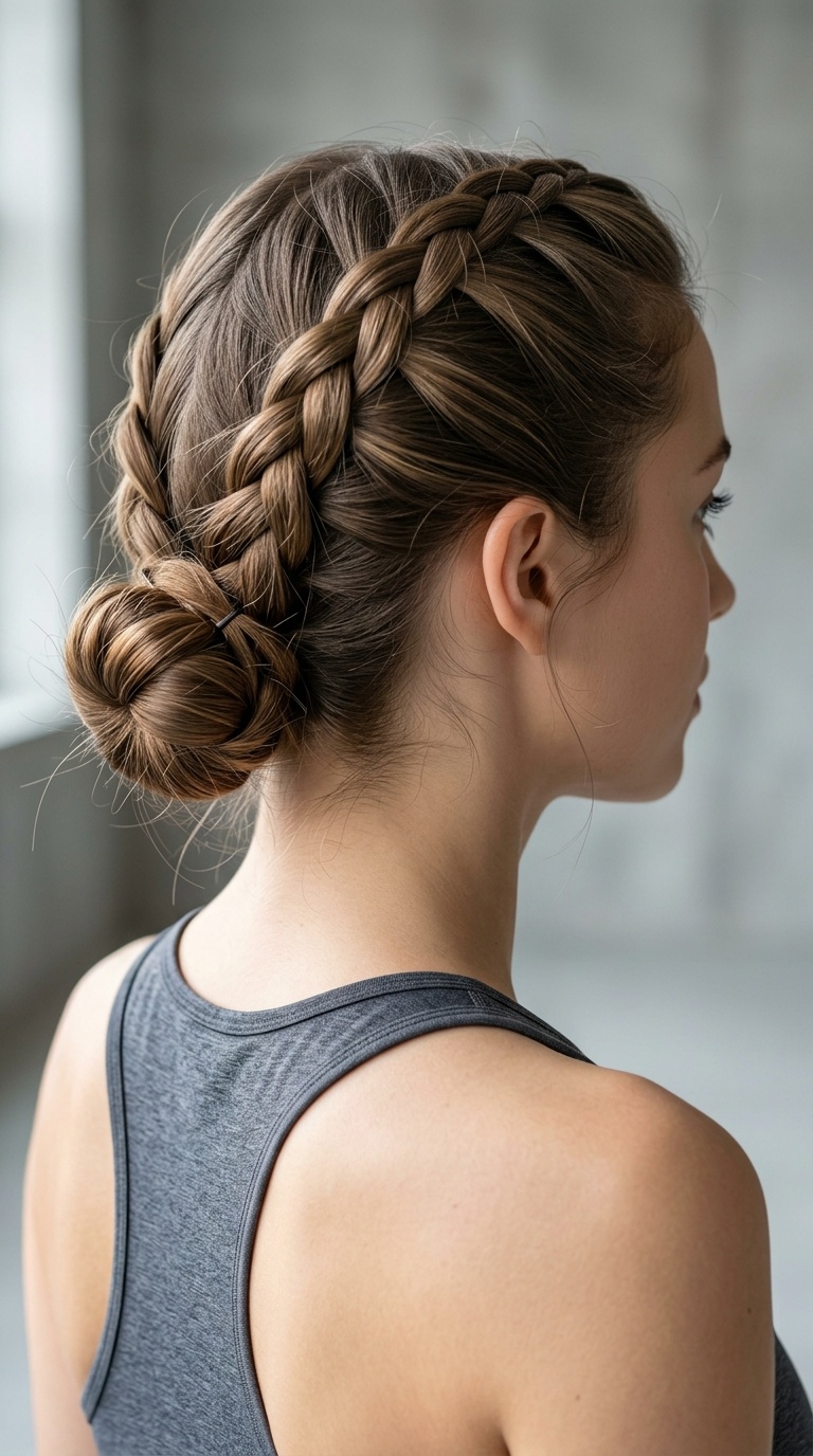 French Braid into a Low Bun