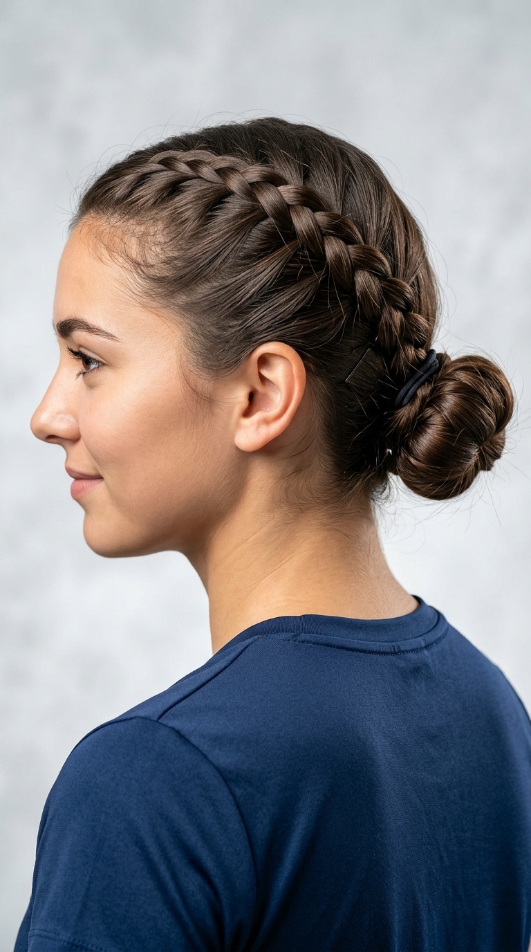 French Braid into a Low Bun