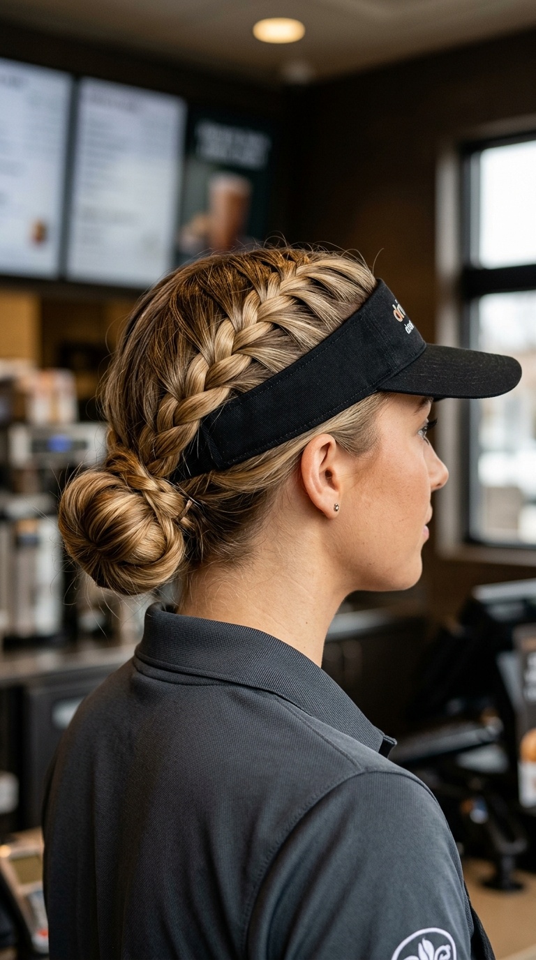 French Braid into a Low Bun