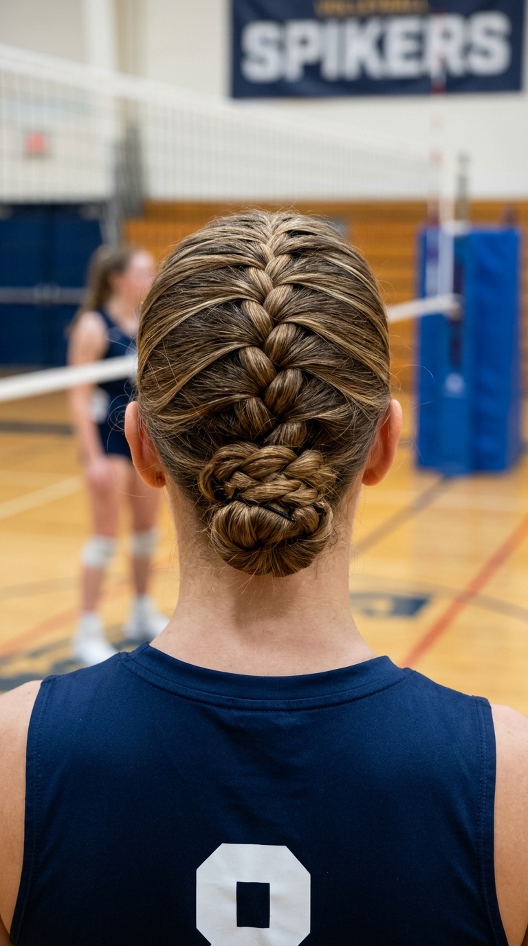 French Braid into a Low Bun