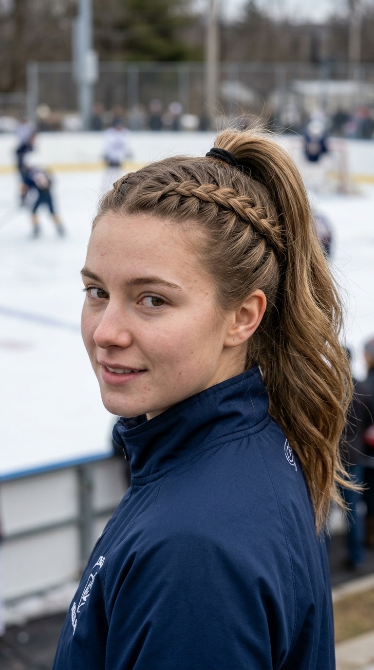 French Braid into a Ponytail