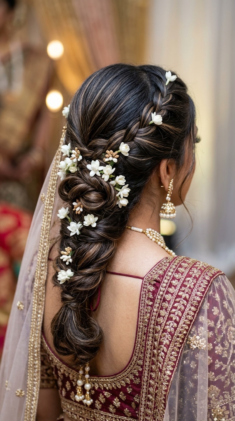 French Braid into a Twisted Low Knot