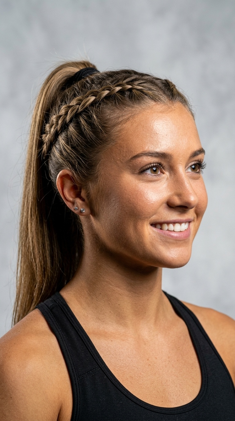 French Braid into High Pony