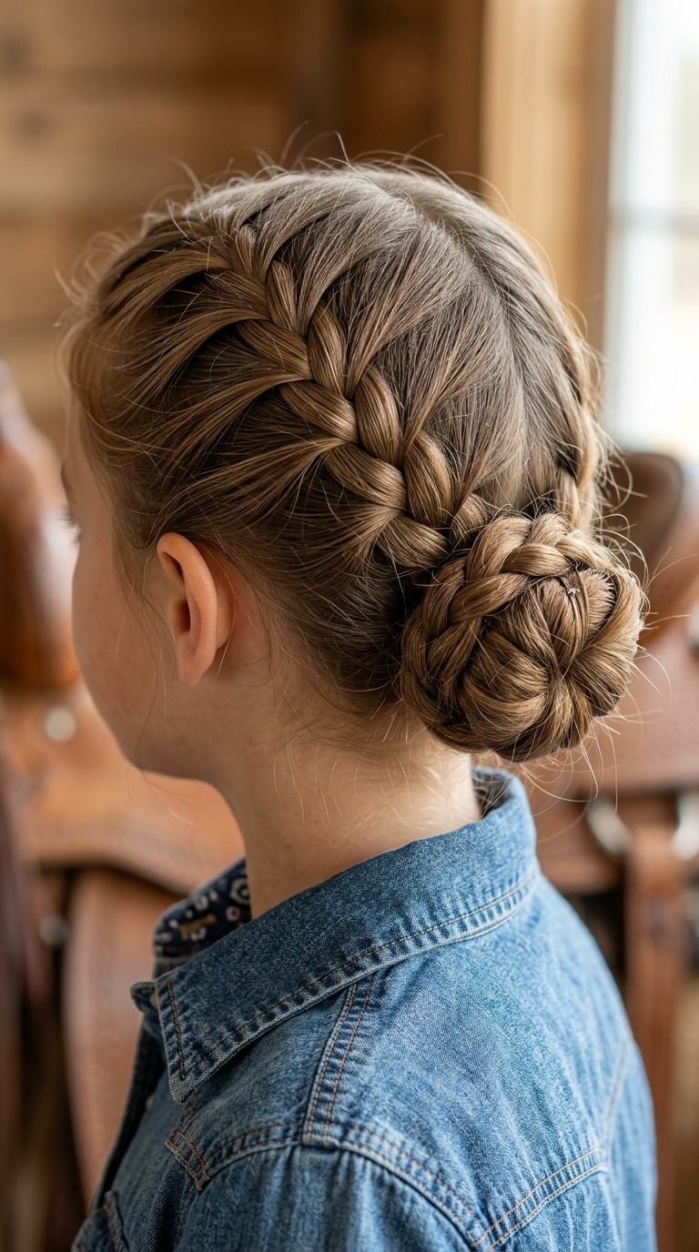 French Braid into Low Bun