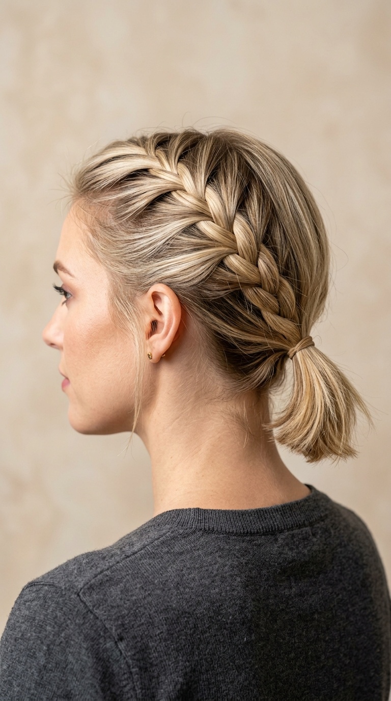 French Braid into Low Pony