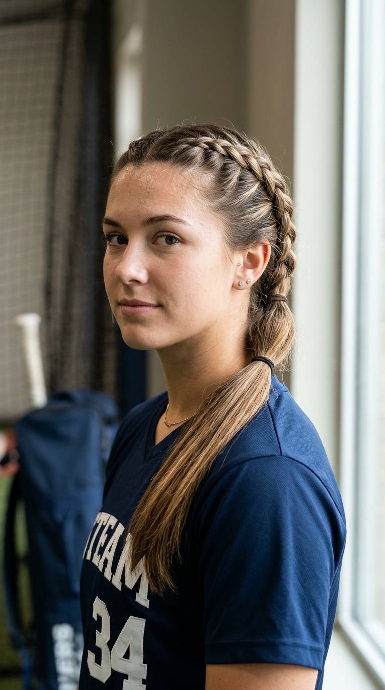 French Braid into Low Pony