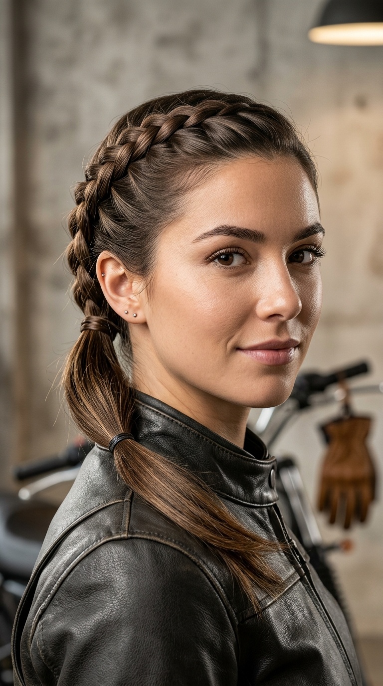 French Braid into Ponytail