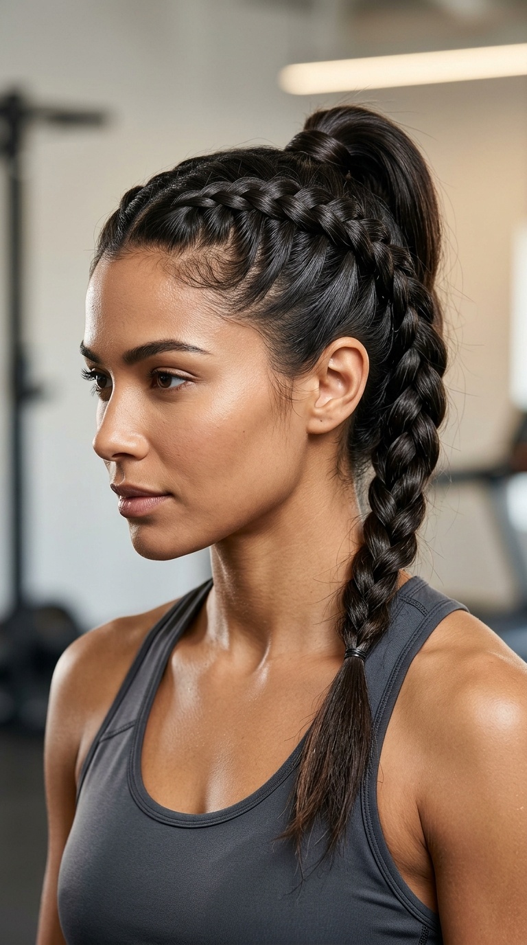 French Braid into Ponytail