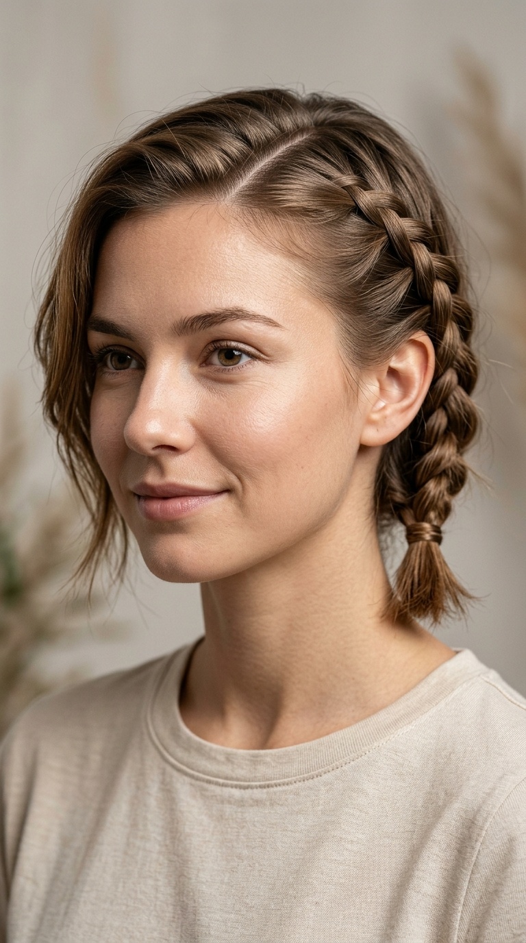 French Braid Side Part