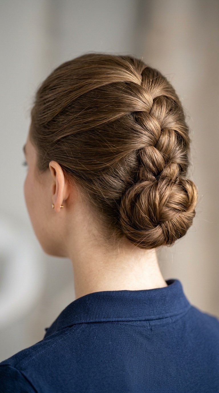 French Braid Tucked into a Chignon