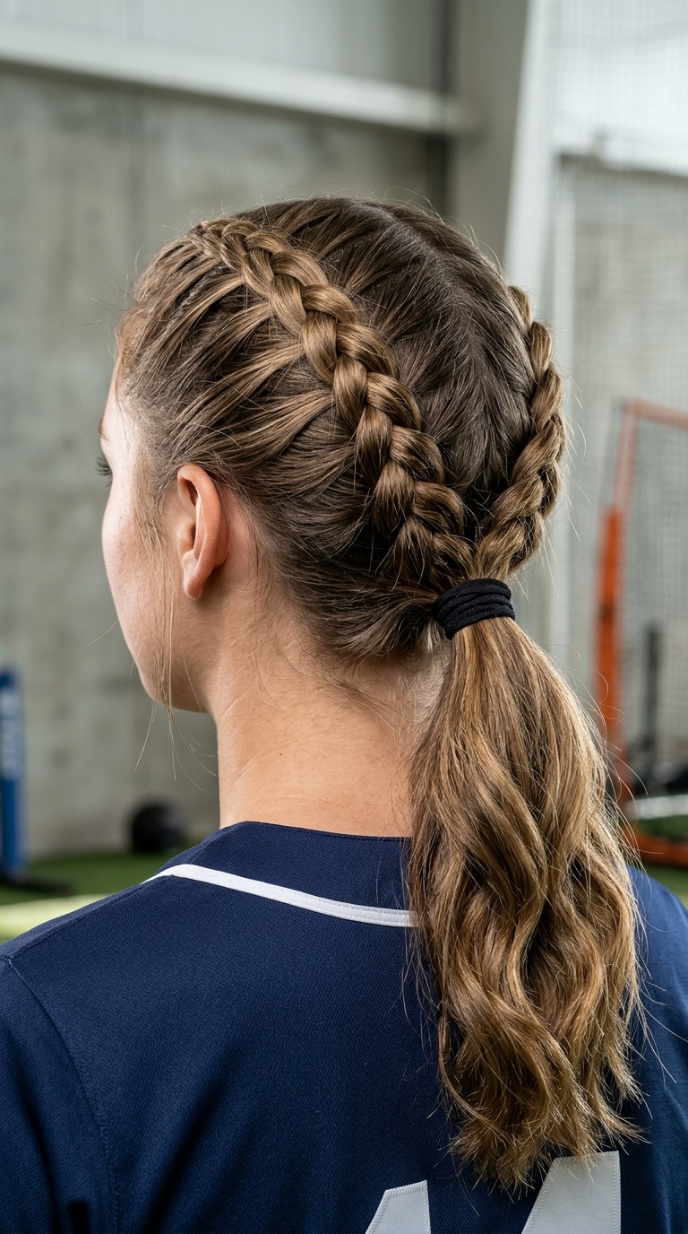 French Braids into a Low Pony